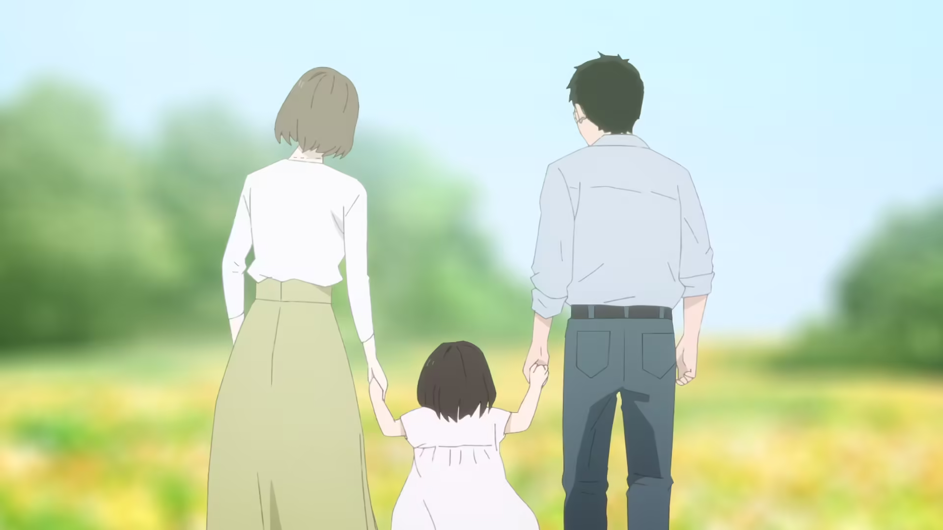 三人背影